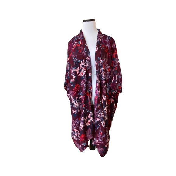 BCBGeneration shawl duster NWT Plum multi BCBG - Picture 1 of 9